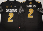 COLORADO BUFFALOES Black #2 SANDERS new style Football Jersey MEN WOMEN YOUTH S-6XL SIZE