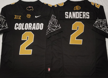 COLORADO BUFFALOES Black #2 SANDERS new style Football Jersey MEN WOMEN YOUTH S-6XL SIZE