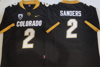 COLORADO BUFFALOES Black 2 SANDERS Football Jersey MEN WOMEN YOUTH S-6XL SIZE