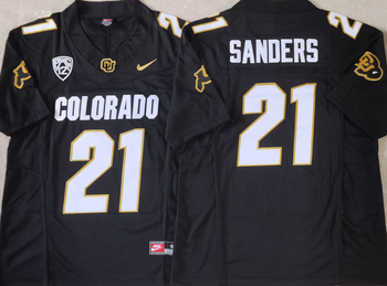 COLORADO BUFFALOES Black 21 SANDERS Football Jersey MEN WOMEN YOUTH S-6XL SIZE