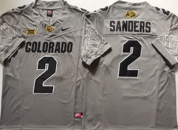 COLORADO BUFFALOES GRAY #2 SANDERS New style Football Jersey MEN WOMEN YOUTH S-6XL SIZE