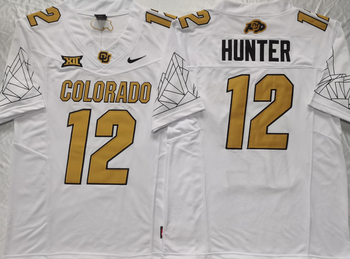 COLORADO BUFFALOES White #12 HUNTER Football Jersey MEN WOMEN YOUTH S-6XL SIZE