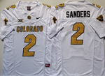 COLORADO BUFFALOES White #2 SANDERS Football Jersey MEN WOMEN YOUTH S-6XL SIZE