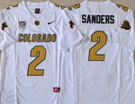 COLORADO BUFFALOES White 2 SANDERS Football Jersey MEN WOMEN YOUTH S-6XL SIZE