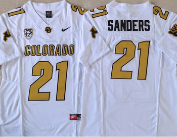 COLORADO BUFFALOES White 21 SANDERS Football Jersey MEN WOMEN YOUTH S-6XL SIZE