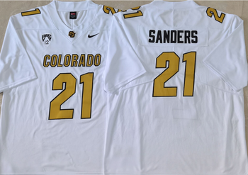 COLORADO BUFFALOES  White 21 SANDERS Football Jersey MEN WOMEN YOUTH S-6XL SIZE
