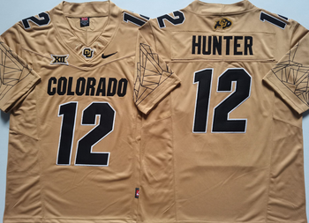 COLORADO BUFFALOES Yellow #12 HUNTER Football Jersey MEN WOMEN YOUTH S-6XL SIZE