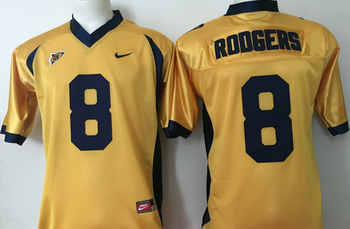 California Golden Bears YELLOW 8 Aaron Rodgers Football Jersey MEN WOMEN YOUTH S-6XL SIZE