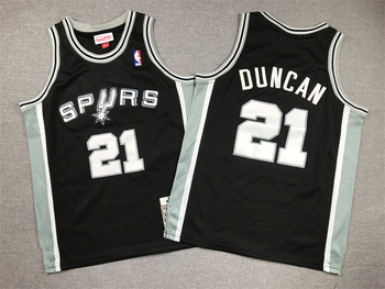 Camiseta juvenil Mitchell & Ness Tim Duncan negra San Antonio Spurs Swingman Throwback MEN WOMEN YOUTH S-6XL SIZE