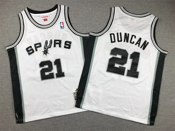 Camiseta juvenil Mitchell & Ness Tim Duncan negra San Antonio Spurs Swingman Throwback white MEN WOMEN YOUTH S-6XL SIZE