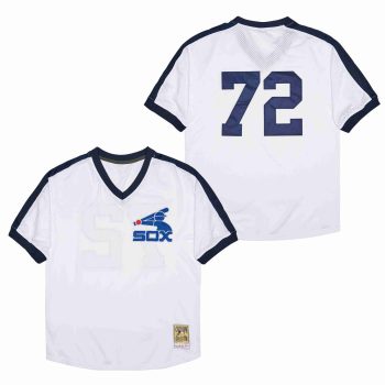 Carlton Fisk Chicago White Sox Jersey Mitchell & Ness white retro men women youth size S-6XL