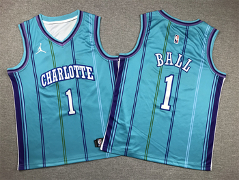 Charlotte Hornets #1 LaMelo Ball stitched jersey light blue MEN WOMEN YOUTH S-6XL SIZE