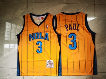 Charlotte Hornets #3 Chris Paul stitched basketball jersey 200506 Hardwood Classics Swingman yellow Jersey MEN WOMEN YOUTH S-6XL SIZE