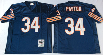 Chicago Bears Blue #34 PAYTON Mitchell & Ness Football Jersey Retro men women youth size S-6XL