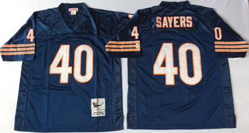 Chicago Bears Blue #40 SAYERS Mitchell & Ness Football Jersey Retro men women youth size S-6XL