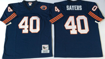 Chicago Bears Blue #40 SAYERS retro Mitchell & Ness Football Jersey Retro men women youth size S-6XL