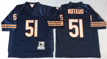 Chicago Bears Blue #51 BUTKUS Mitchell & Ness Football Jersey Retro men women youth size S-6XL