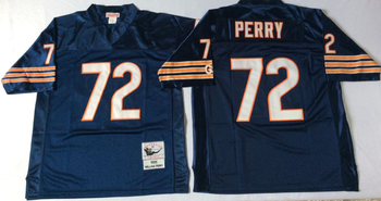 Chicago Bears Blue #72 PERRY Mitchell & Ness Football Jersey Retro men women youth size S-6XL