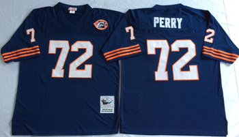 Chicago Bears Blue #72 PERRY retro Mitchell & Ness Football Jersey Retro men women youth size S-6XL