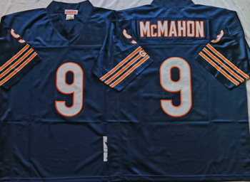 Chicago Bears Blue #9 MCMAHON Mitchell & Ness Football Jersey Retro men women youth size S-6XL