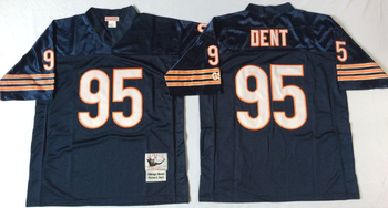 Chicago Bears Blue #95 DENT Mitchell & Ness Football Jersey Retro men women youth size S-6XL