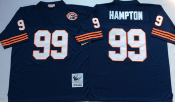 Chicago Bears Blue #99 HAMPTON retro VERSION Mitchell & Ness Football Jersey Retro men women youth size S-6XL