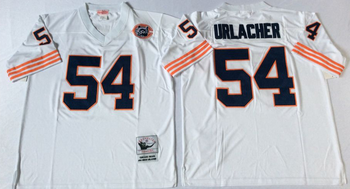 Chicago Bears White #54 URLACHER retro Mitchell & Ness Football Jersey Retro men women youth size S-6XL