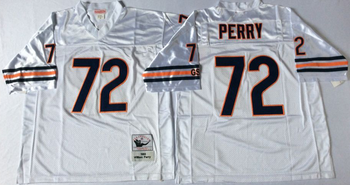 Chicago Bears White #72 PERRY Mitchell & Ness Football Jersey Retro men women youth size S-6XL