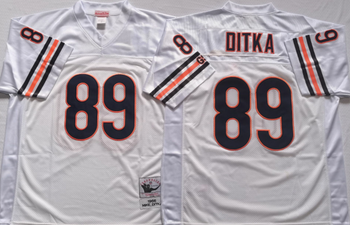 Chicago Bears White #89 DITKA Mitchell & Ness Football Jersey Retro men women youth size S-6XL