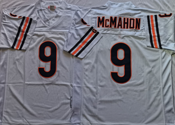 Chicago Bears White #9 MCMAHON Mitchell & Ness Football Jersey Retro men women youth size S-6XL