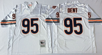Chicago Bears White #95 DENT Mitchell & Ness Football Jersey Retro men women youth size S-6XL
