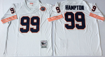 Chicago Bears White #99 HAMPTON Mitchell & Ness Football Jersey Retro men women youth size S-6XL