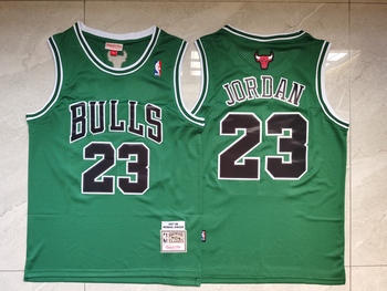 Chicago Bulls #23 Michael Jordan retro stitched jersey green MEN WOMEN YOUTH S-6XL SIZE