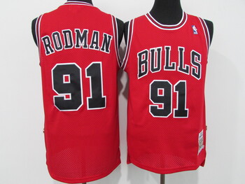Chicago Bulls #91 Dennis Rodman retro stitched jersey red MEN WOMEN YOUTH S-6XL SIZE