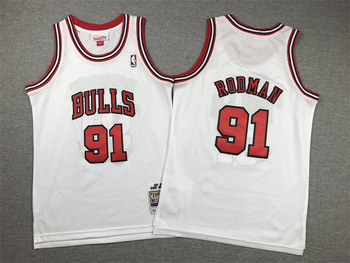 Chicago Bulls #91 Dennis Rodman retro stitched jersey white MEN WOMEN YOUTH S-6XL SIZE