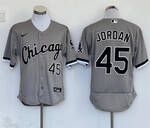 Chicago White Sox #45 Michael Jordan Grey Road Flex Baseball jersey2