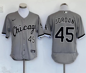 Chicago White Sox #45 Michael Jordan Grey Road Flex Baseball jersey2 MEN WOMEN YOUTH S-6XL SIZE