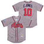 Chipper Jones #10 Atlanta Braves Gray  baseball Jersey men women youth size S-6XL