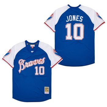 Chipper Jones Atlanta Braves Jersey Mitchell & Ness blue men women youth size S-6XL