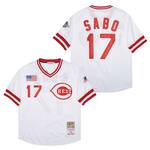 Chris Sabo Cincinnati Reds Jersey Mitchell & Ness white retro