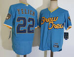 Christian Yelich Autographed Milwaukee Brewers Blue stitched baseball Jersey MEN WOMEN YOUTH S-6XL SIZE
