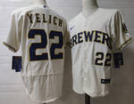 Christian Yelich Autographed Milwaukee Brewers cream stitched baseball Jersey MEN WOMEN YOUTH S-6XL SIZE