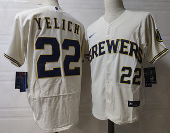 Christian Yelich Autographed Milwaukee Brewers cream stitched baseball Jersey MEN WOMEN YOUTH S-6XL SIZE