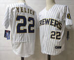 Christian Yelich Autographed Milwaukee Brewers white stitched baseball Jersey MEN WOMEN YOUTH S-6XL SIZE