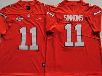 Clemson Tigers Orange 11 SIMMONS Football Jersey MEN WOMEN YOUTH S-6XL SIZE
