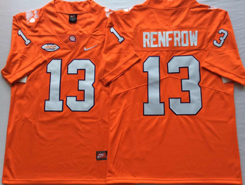 Clemson Tigers Orange 13 RENFROW Football Jersey MEN WOMEN YOUTH S-6XL SIZE