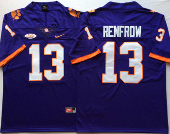 Clemson Tigers Purple 13 RENFROW Football Jersey MEN WOMEN YOUTH S-6XL SIZE