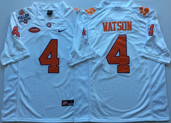 Clemson Tigers White 4 WATSON Football Jersey MEN WOMEN YOUTH S-6XL SIZE