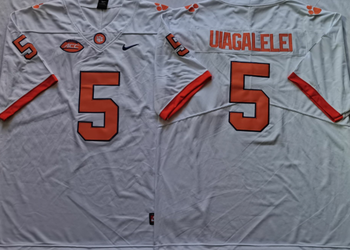 Clemson Tigers White 5 UIAGALELEI Football Jersey MEN WOMEN YOUTH S-6XL SIZE