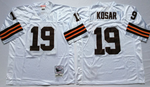 Cleveland browns #19 White KOSAR Mitchell & Ness Football Jersey Retro men women youth size S-6XL